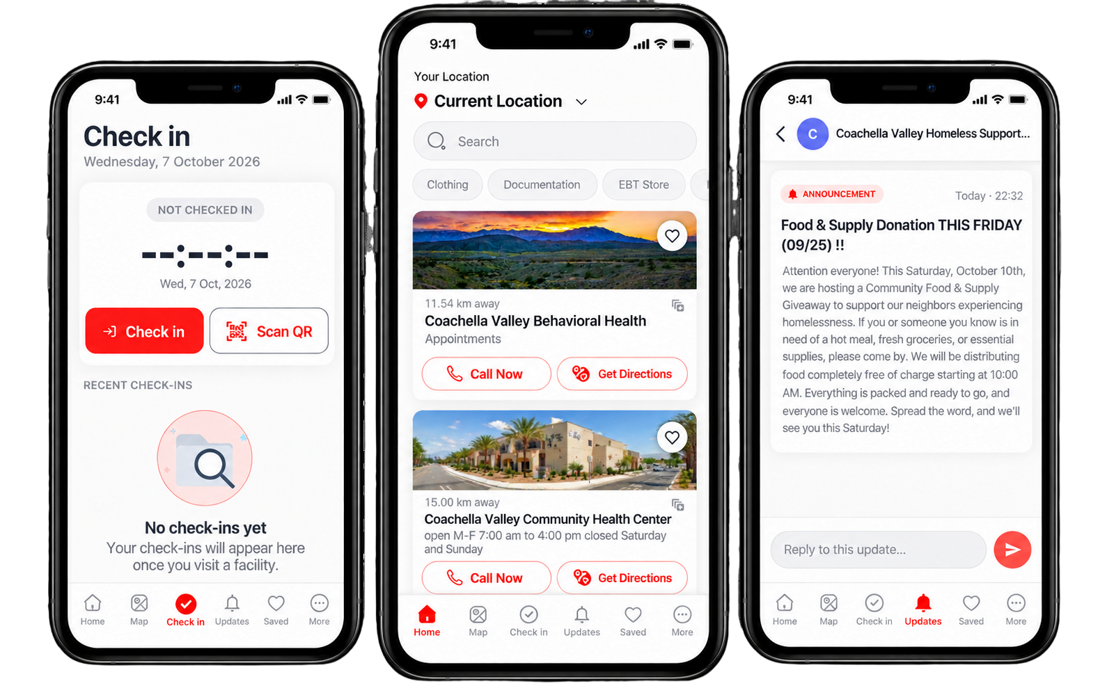 ESS app screens